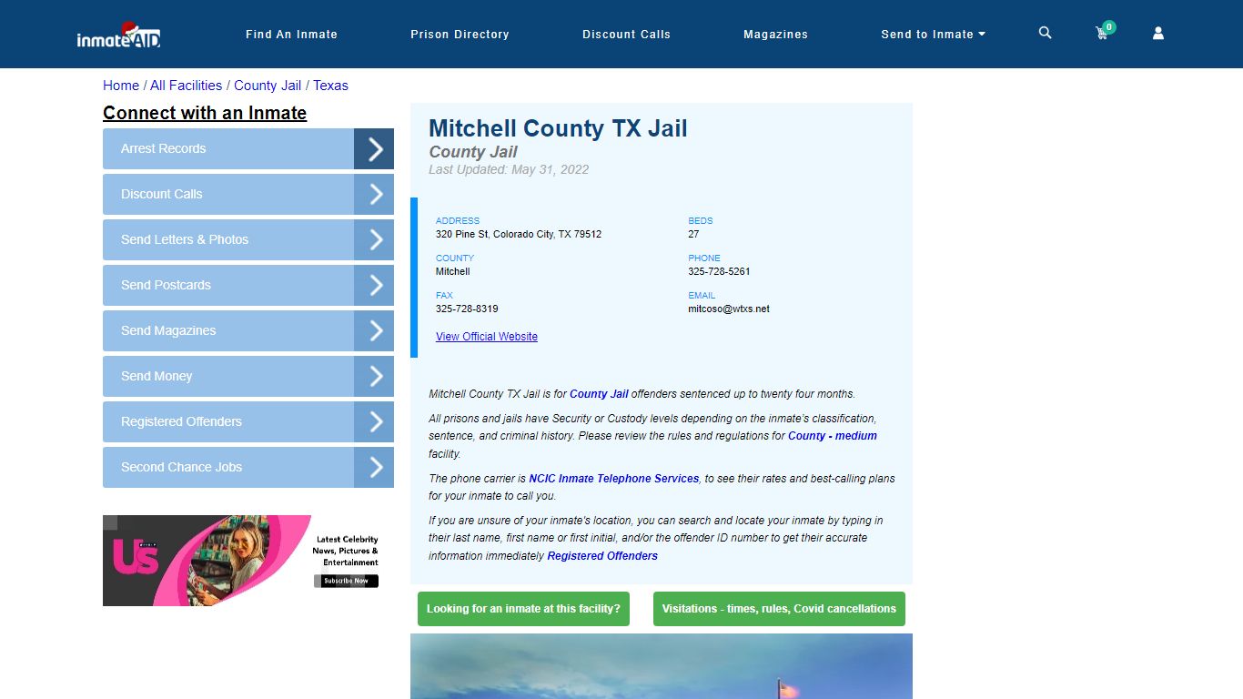 Mitchell County TX Jail - Inmate Locator - Colorado City, TX